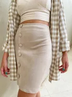 Saia de Suede com Fenda