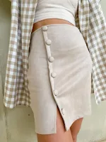 Saia de Suede com Fenda