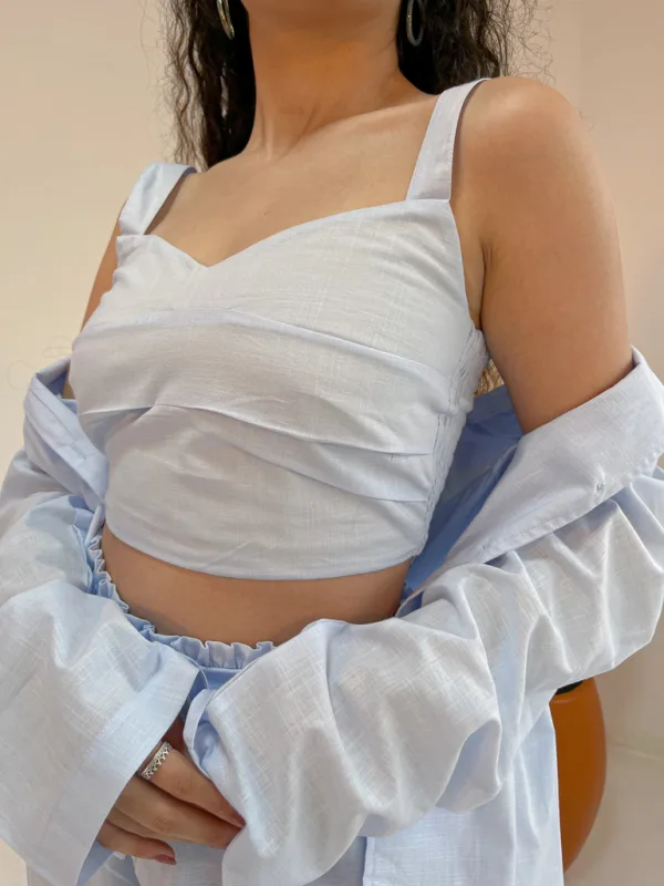 Trijunto: Camisa Elis + Cropped Regina + Calça Pantalona Sebastiana