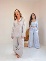 Trijunto: Camisa Elis + Cropped Regina + Calça Pantalona Sebastiana
